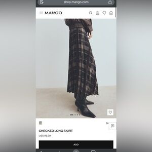 Mango Plaid Maxi Skirt - Brown